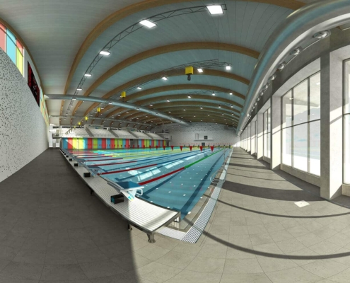 Realidad virtual experiencia 360 piscina