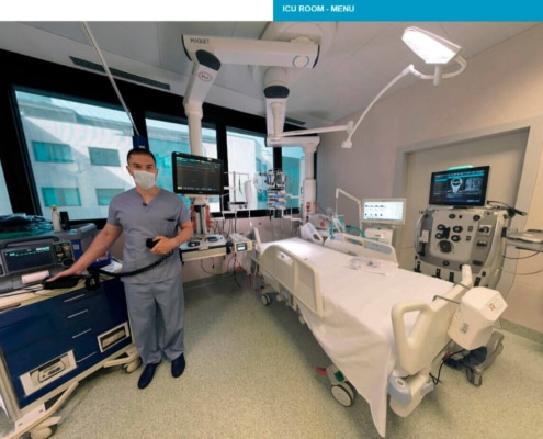 Realidad virtual interactiva en la UCI de un hospital