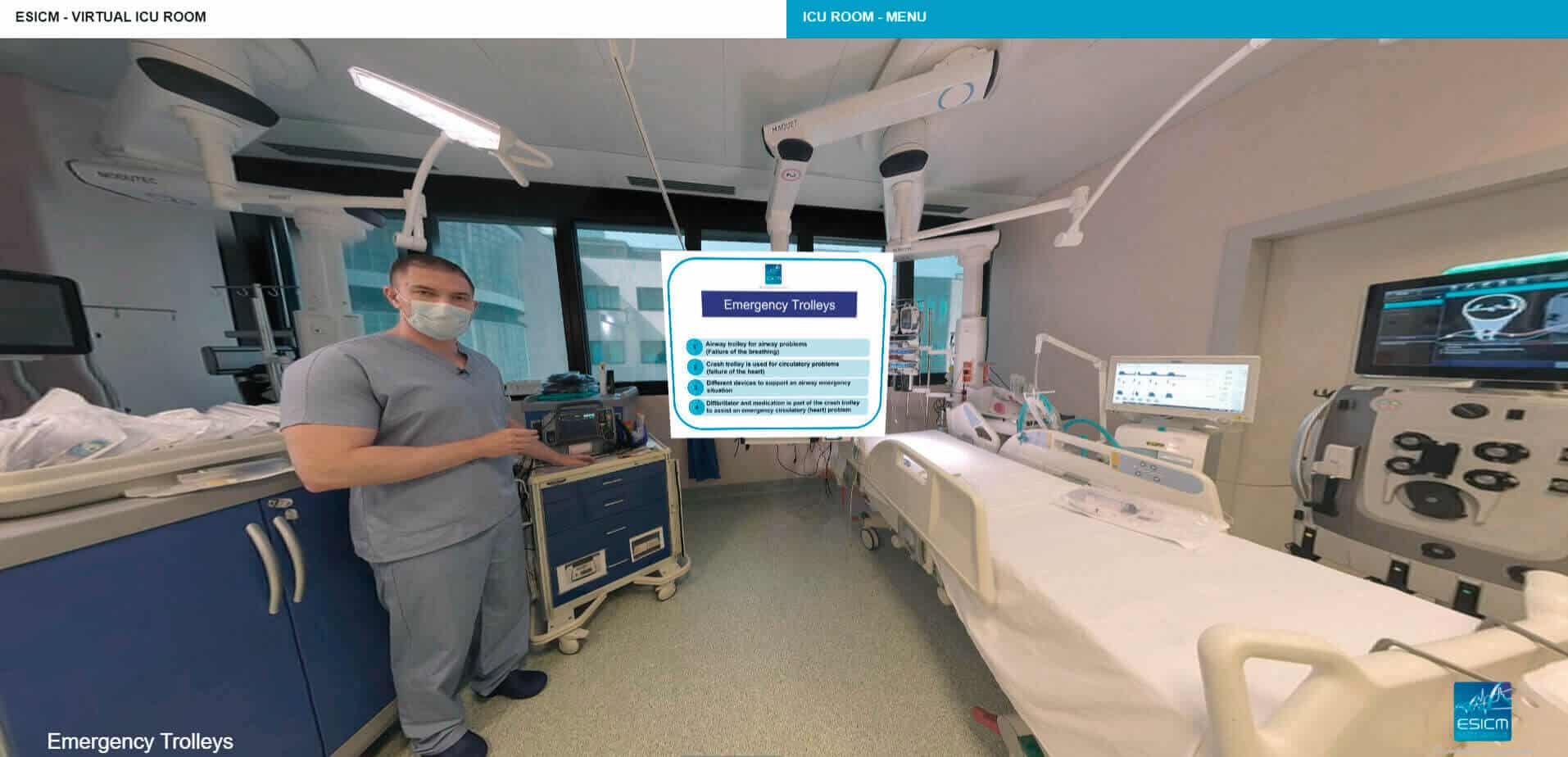 UCI de un hospital con realidad virtual